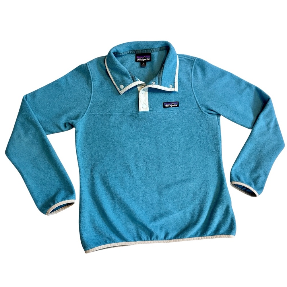 Patagonia Teal Blue Snap-T Fleece Pullover Size XS
